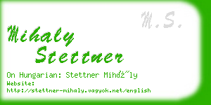 mihaly stettner business card